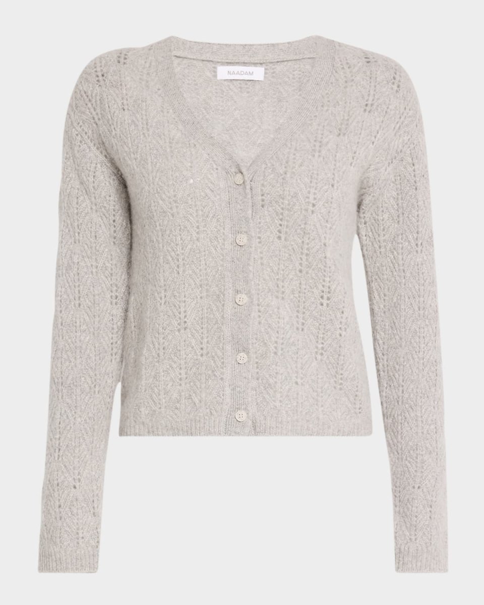 Cashmere Pointelle-Knit Cardigan